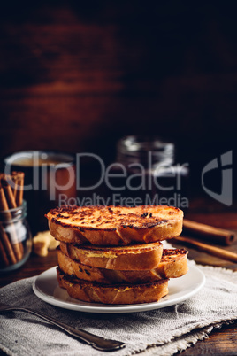 French toasts on white plate