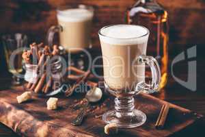 Irish coffee with cinnamon