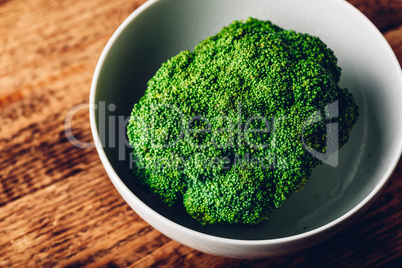 Fresh broccoli in white bowl