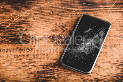 Smartphone with cracked screen