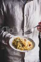 Classic carbonara pasta
