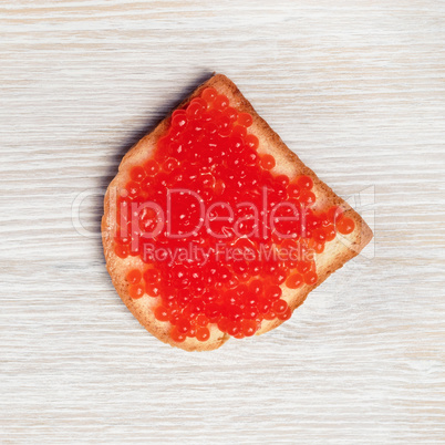 Red caviar, sandwich