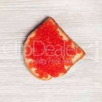 Red caviar, sandwich