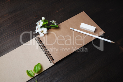 Blank stationery, flowers