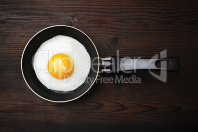 Fried egg in frying pan