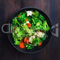 Grilled vegetables in pan