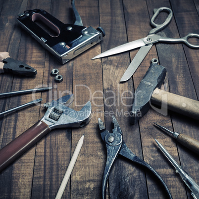 Old used work tools