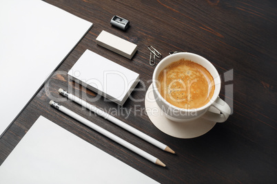 Coffee cup and stationery