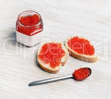 Delicious red caviar