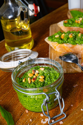 delicious wild garlic pesto with pine nuts