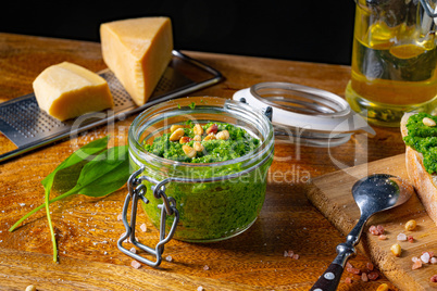 delicious wild garlic pesto with pine nuts