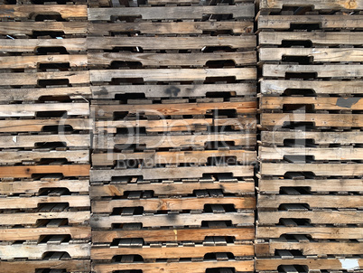 Abstract of Stacked Wooden Pallets