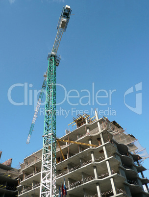 house develop at day with crane