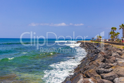 Landscape Playa de las Americas Canary Spanish island Tenerife Africa.
