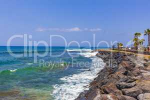 Landscape Playa de las Americas Canary Spanish island Tenerife Africa.