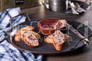 Chicken pate with cranberry jelly