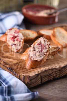 Chicken pate with cranberry jelly