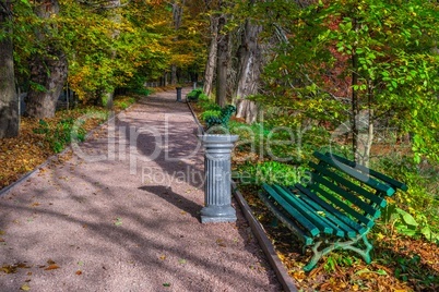 Alleys in the Sofiyivsky arboretum. Uman, Ukraine
