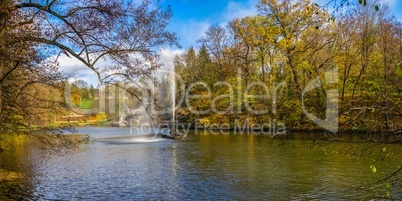 Big pond in the Sofiyivsky arboretum. Uman, Ukraine