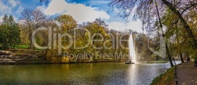 Big pond in the Sofiyivsky arboretum. Uman, Ukraine