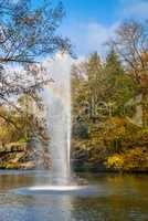 Snake fountain in the Sofiyivsky arboretum. Uman, Ukraine