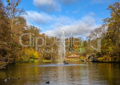 Big pond in the Sofiyivsky arboretum. Uman, Ukraine