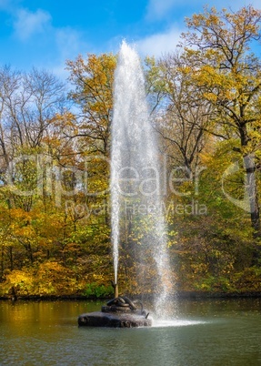 Snake fountain in the Sofiyivsky arboretum. Uman, Ukraine