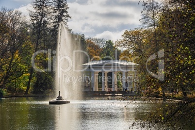 Sofiyivsky arboretum on a sunny autumn day. Uman, Ukraine