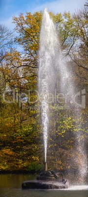 Snake fountain in the Sofiyivsky arboretum. Uman, Ukraine