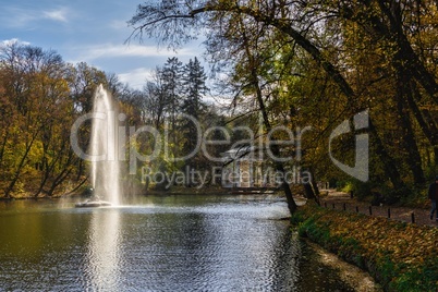 Snake fountain in the Sofiyivsky arboretum. Uman, Ukraine