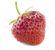 Fresh strawberries isolated on white background. Ripe red strawberries, delicious berries. Full depth of field