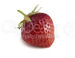 Red ripe strawberries isolated on a slimy background. Fresh fruit, full focus.