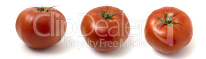 collection of fresh red tomato on a white background