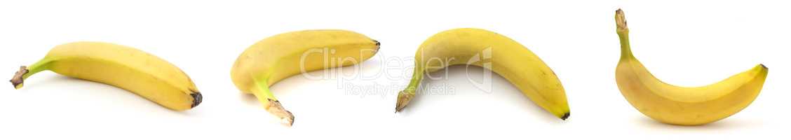 Collection of bananas isolated on white background