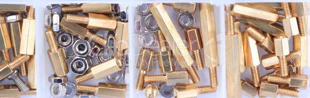 Brass Standoff Spacer Male and Female set in plastic container