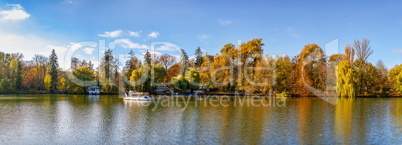 Upper pond in the Sofiyivsky arboretum. Uman, Ukraine