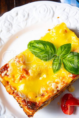 Delicious lasagne with Bolognese and bechamel sauce