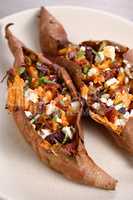 Baked stuffed sweet potato