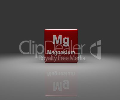 Red Cube with Magnesium periodic system