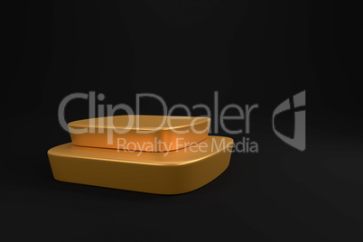 Golden podium on a dark background