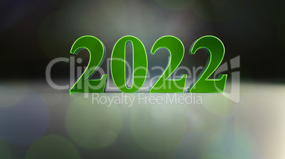 Green steel number 2022, 3d rendering