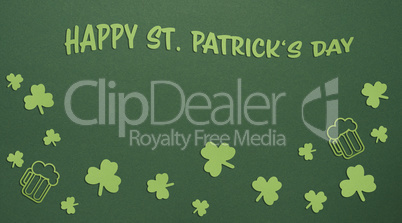 St Patricks Day green background with shamrock