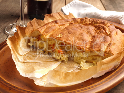 Delicious vegetable pate filled with white cabbage, carrots and