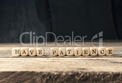 Have patience on small wooden blocks
