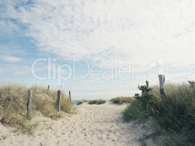 Beautiful pathway to the beach on a sunny day, Baltic Sea