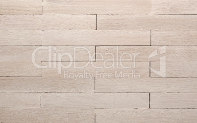 White oiled solid beech parquet in English bond.