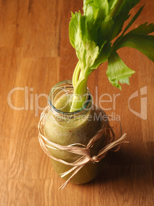Healthy vegetable fruit smoothie from organic ingredients