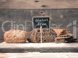 Gluten free written on a small chalkboard