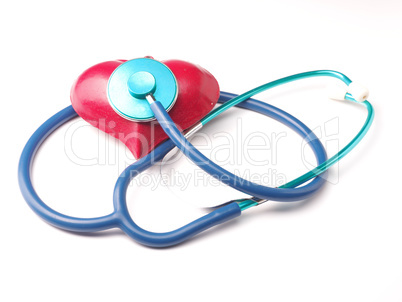 Stethoscope with a red heart shape
