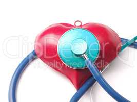 Stethoscope with a red heart shape